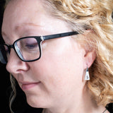 Sterling Silver Triangle Dangle Earrings with Feather - Sweet and Simple - 080100-000011 - Capulin Creations