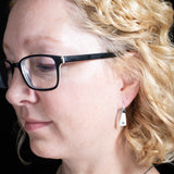 Sterling Silver Triangle Dangle Earrings with Flower - Sweet and Simple - 080100-000012 - Capulin Creations