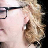 Sterling Silver Triangle Dangle Earrings with Leaves - Sweet and Simple - 080100-000004 - Capulin Creations