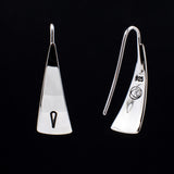 Sterling Silver Triangle Dangle Earrings with Raindrop - Sweet and Simple - 080100-000005 - Capulin Creations
