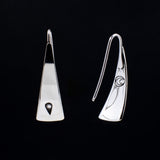 Sterling Silver Triangle Dangle Earrings with Raindrop 2 - Sweet and Simple - 080100-000008 - Capulin Creations
