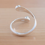 Back view of the Turquoise and Sterling Silver Adjustable Ring with Two Stones