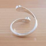 Back view of the Turquoise and Sterling Silver Adjustable Ring with Two Stones