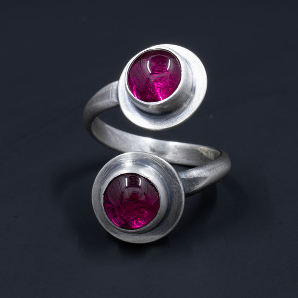 Sweet and Simple - Sterling Silver and Ruby Adjustable Ring