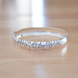 Front View of the Bangle Bracelet in Sterling Silver from the Bubbles Collection