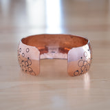 Back View of the Cuff Bracelet in Copper from the Bubbles Collection