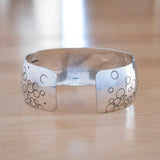 Back View of the Cuff Bracelet in Sterling Silver from the Bubbles Collection