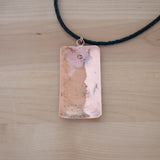 Back View of the Large Pendant Necklace in Copper from the Bubbles Collection