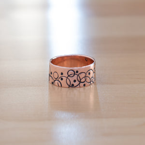 Front View of the Ring in Copper from the Bubbles Collection