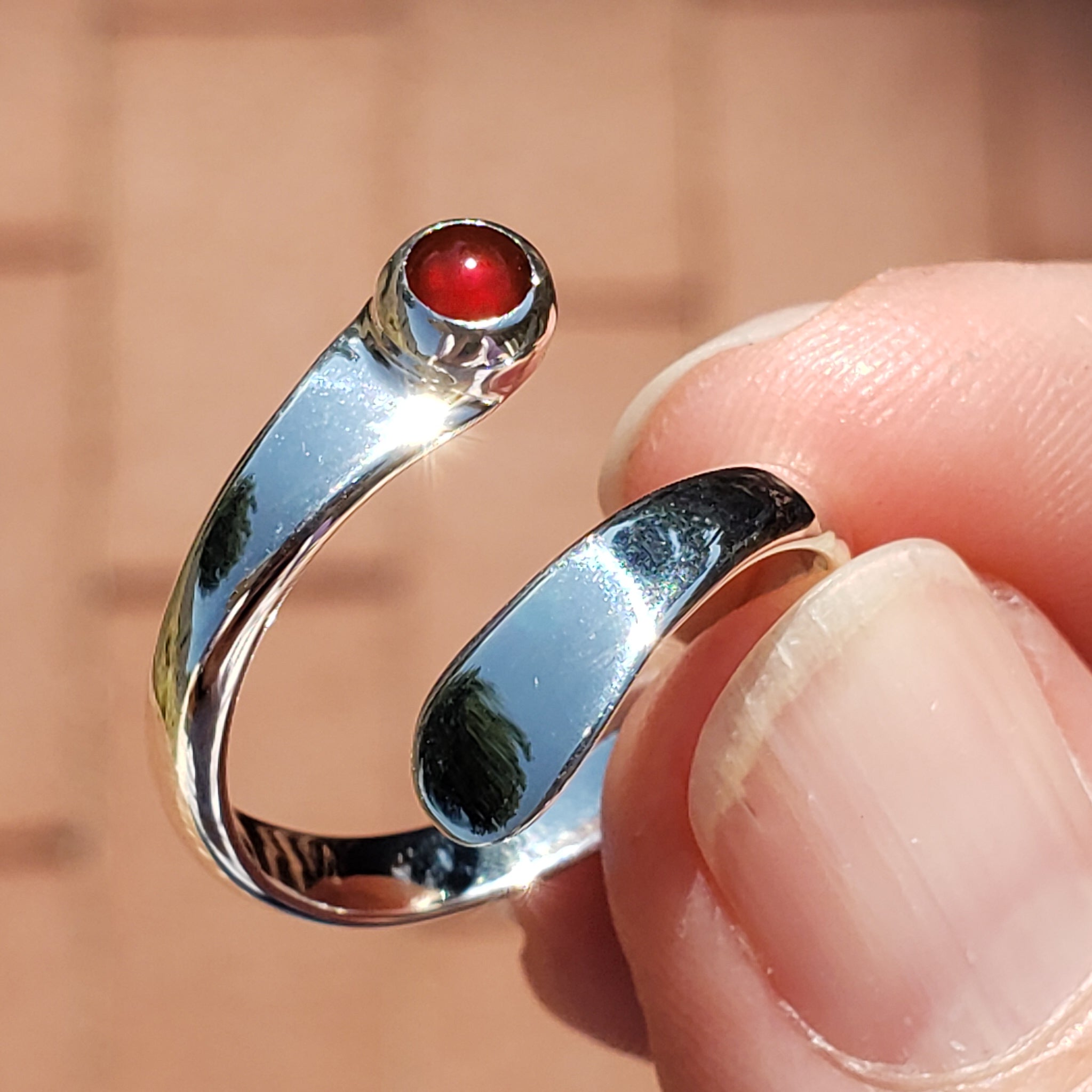 Garnet single stone ring, 'Padang Galak Beauty' | Single stone ring, Stone  rings, Single stone