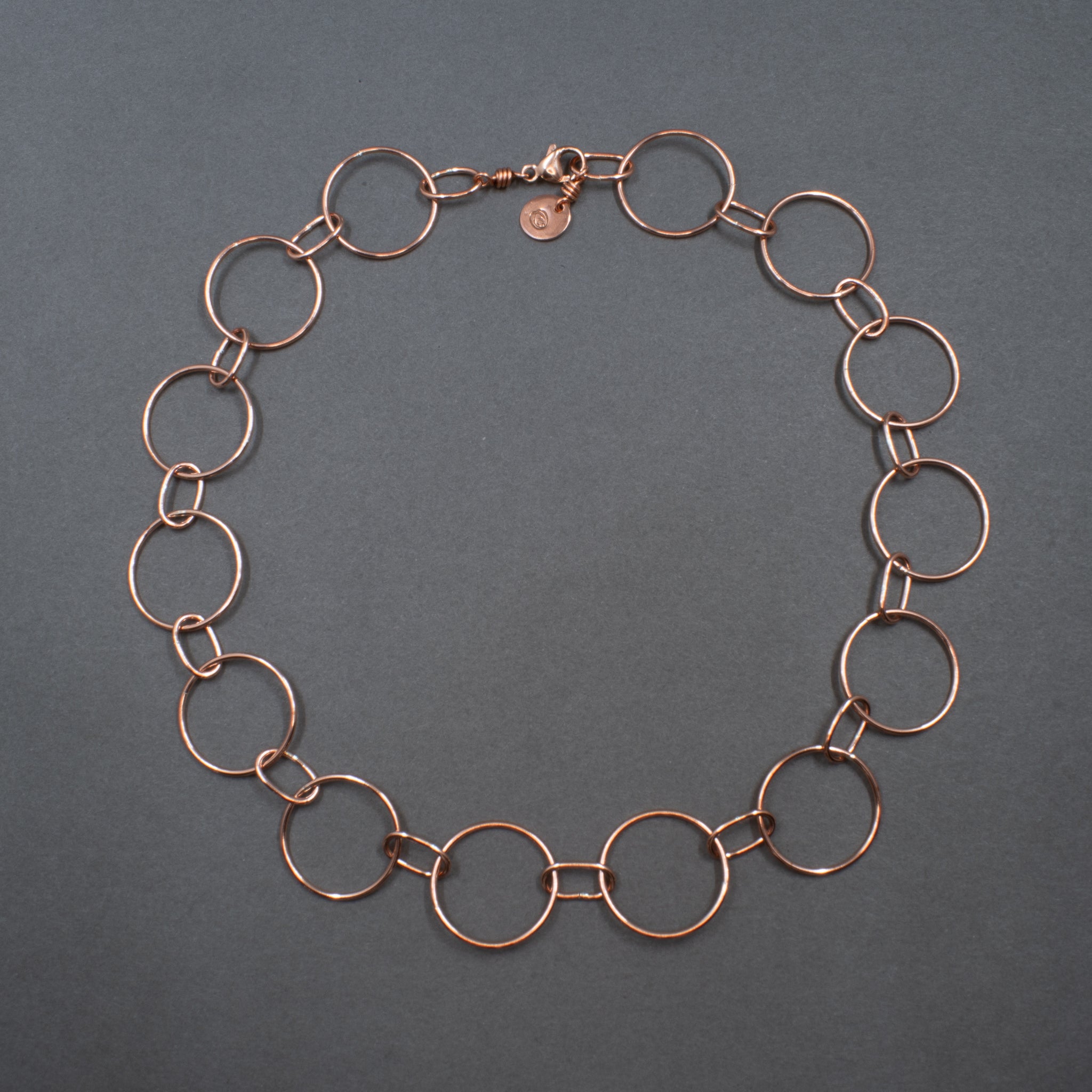 Chain Necklace in Copper with Large Round and Small Oval Links