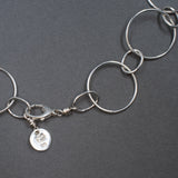 Detailed View of Chain Necklace in Sterling Silver with Large Round and Small Oval Links