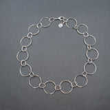 Full View of Chain Necklace in Sterling Silver with Large Round and Small Oval Links