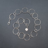Stylized View of Chain Necklace in Sterling Silver with Large Round and Small Oval Links