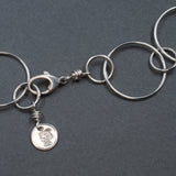 Detailed View of Chain Necklace in Sterling Silver with Large and Small Round Links