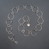 Stylized View of Chain Necklace in Sterling Silver with Large and Small Round Links