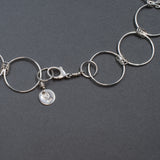 Detail View of Chain Necklace in Sterling Silver with Large and Tiny Round Links
