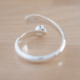 Back View of Pearl and Sterling Silver Adjustable Ring with One Stone