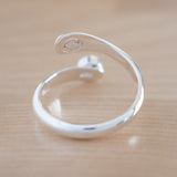 Back View of Pearl and Sterling Silver Adjustable Ring with One Stone