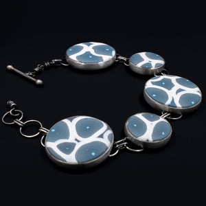 Ripples Collection - Set 2 - Sterling Silver and Polymer Clay Bracelet