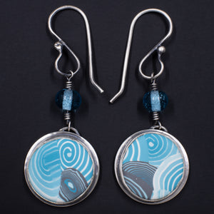 Ripples Collection - Set 4 - Sterling Silver and Polymer Clay Dangle Earrings