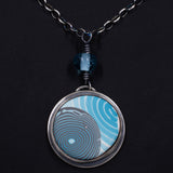 Ripples Collection - Set 4 - Sterling Silver and Polymer Clay Small Pendant Necklace