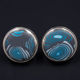 Ripples Collection - Set 1 - Sterling Silver and Polymer Clay Medium Sized Post Earrings