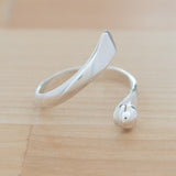 Side view of the Sterling Silver Adjustable Ring with One Granule