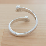 Back view of the Sterling Silver Adjustable Ring with Two Granules