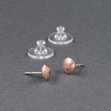Front and back views of the medium size of copper stud earrings from the set of 3 - Capulin Creations