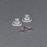 Front view of the small size of copper stud earrings from the set of 3 - Capulin Creations