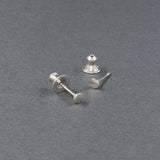 Front view of the small size of sterling silver stud earrings from the set of 3 - Capulin Creations
