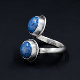 Sweet and Simple - Sterling Silver and Denim Lapis Adjustable Ring