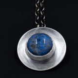 Sweet and Simple - Sterling Silver and Denim Lapis Pendant Necklace