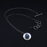 Sweet and Simple - Sterling Silver and Denim Lapis Pendant Necklace