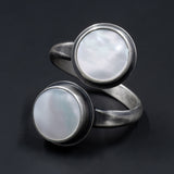 Sterling Silver and Mother of Pearl Adjustable Ring - Sweet and Simple Collection from Capulin Creations