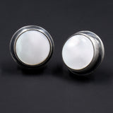 Sterling Silver and Mother of Pearl Post Earrings - Sweet and Simple Collection from Capulin Creations