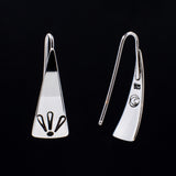 Sterling Silver Triangle Dangle Earrings with Fan - Sweet and Simple - 080100-000013 - Capulin Creations