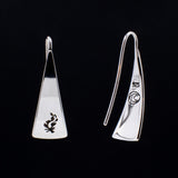 Sterling Silver Triangle Dangle Earrings with Feather - Sweet and Simple - 080100-000011 - Capulin Creations