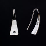 Sterling Silver Triangle Dangle Earrings with Flower - Sweet and Simple - 080100-000012 - Capulin Creations
