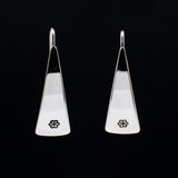 Sterling Silver Triangle Dangle Earrings with Flower - Sweet and Simple - 080100-000012 - Capulin Creations