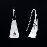 Sterling Silver Triangle Dangle Earrings with Leaves - Sweet and Simple - 080100-000004 - Capulin Creations