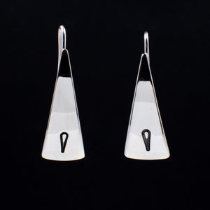 Sterling Silver Triangle Dangle Earrings with Raindrop - Sweet and Simple - 080100-000005 - Capulin Creations