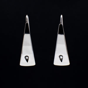 Sterling Silver Triangle Dangle Earrings with Raindrop 2 - Sweet and Simple - 080100-000008 - Capulin Creations