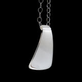 Front view of the Triangle Pendant Necklace in sterling silver from Capulin Creations