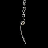 Side view of the Triangle Pendant Necklace in sterling silver from Capulin Creations