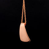 Front view of the Triangle Pendant Necklace in copper from Capulin Creations