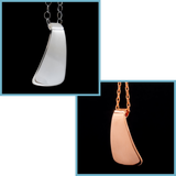 Front views of the Triangle Pendant Necklace available in sterling silver or copper from Capulin Creations